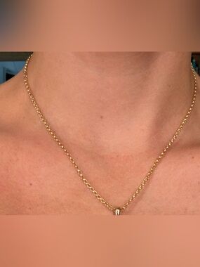 Custom 14 k solid gold 2.2 mm gold rolo chain